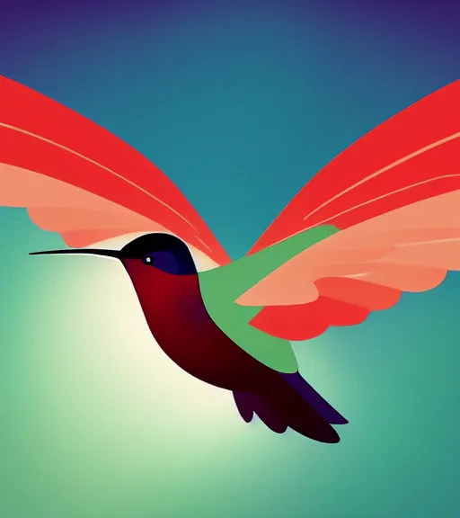 Image similar to icon stylized minimalist hummingbird, loftis, cory behance hd by jesper ejsing, by rhads, makoto shinkai and lois van baarle, ilya kuvshinov, rossdraws global illumination