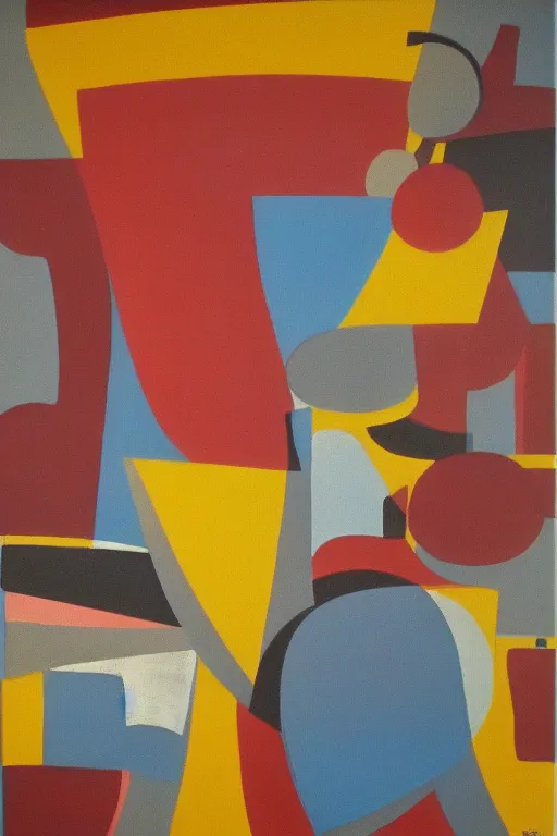 Image similar to mid century modern art retro abstract on canvas by bernard simunovic