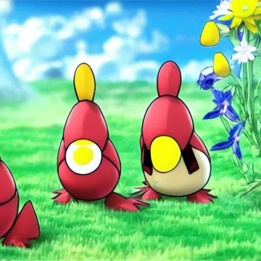 Image similar to Pikmin in the style of Pokémon anime