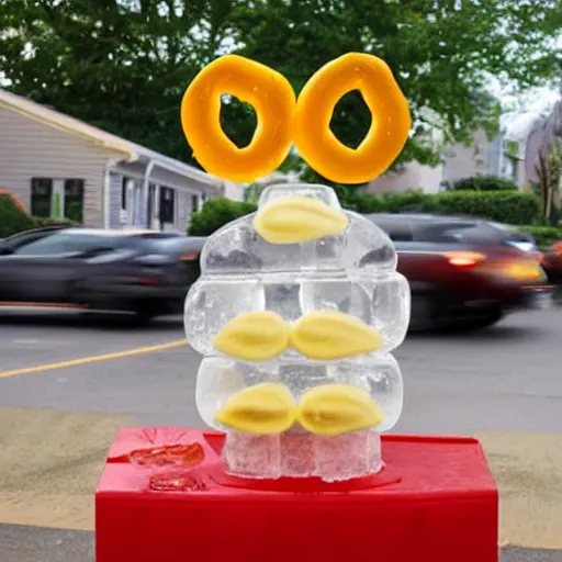 Image similar to hamburger ice sculpture