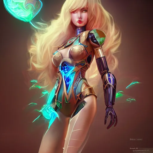 Prompt: womanized humanoid robot, pretty face, anatomically correct, league of legends art by vonka xu, unreal engine, digital art, highly detailed
