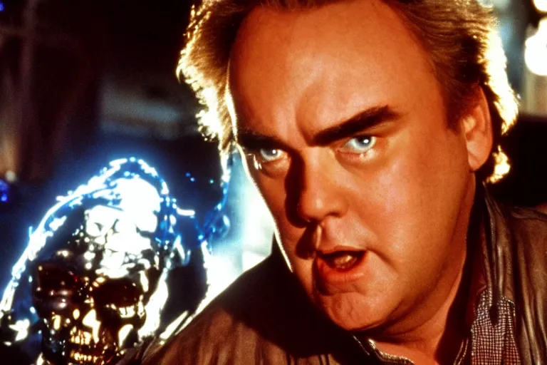 Image similar to VFX movie where John Candy plays the Terminator by James Cameron