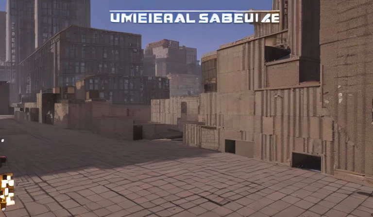 Image similar to screenshot from an fps, unreal engine, by jamel shabazz