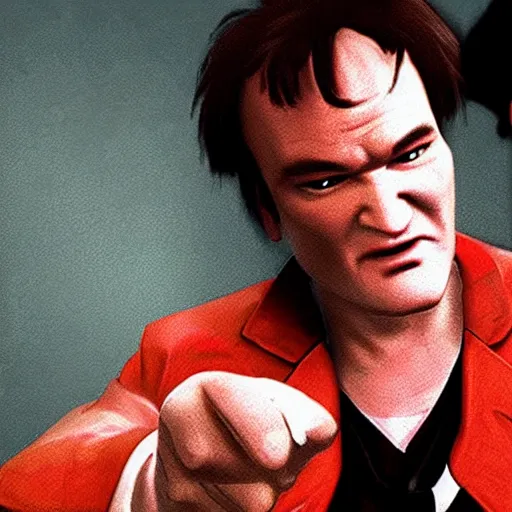 Prompt: quentin tarantino in the video game returnal