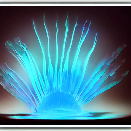 Image similar to bioluminiscence, award winning black and cyanphotography