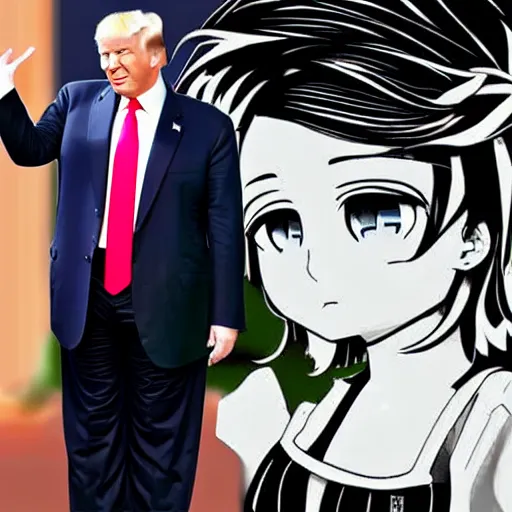 Image similar to donald trump as an anime girl character