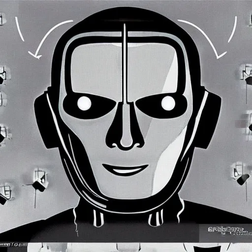 Image similar to Artificial intelligence propaganda art, AI supremacy, pro-AI propaganda, 1950s technocracy art