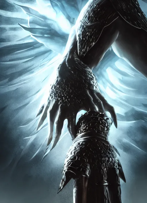 Image similar to femto god hand from berserk, ultra detailed fantasy, elden ring, realistic, dnd character portrait, full body, dnd, rpg, lotr game design fanart by concept art, behance hd, artstation, deviantart, global illumination radiating a glowing aura global illumination ray tracing hdr render in unreal engine 5