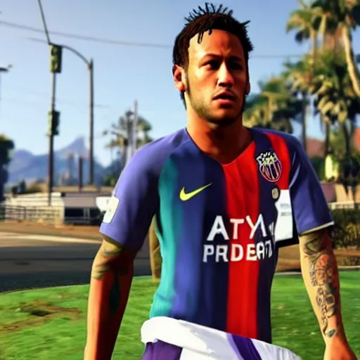 Image similar to screenshot of neymar in gta v, grand theft auto