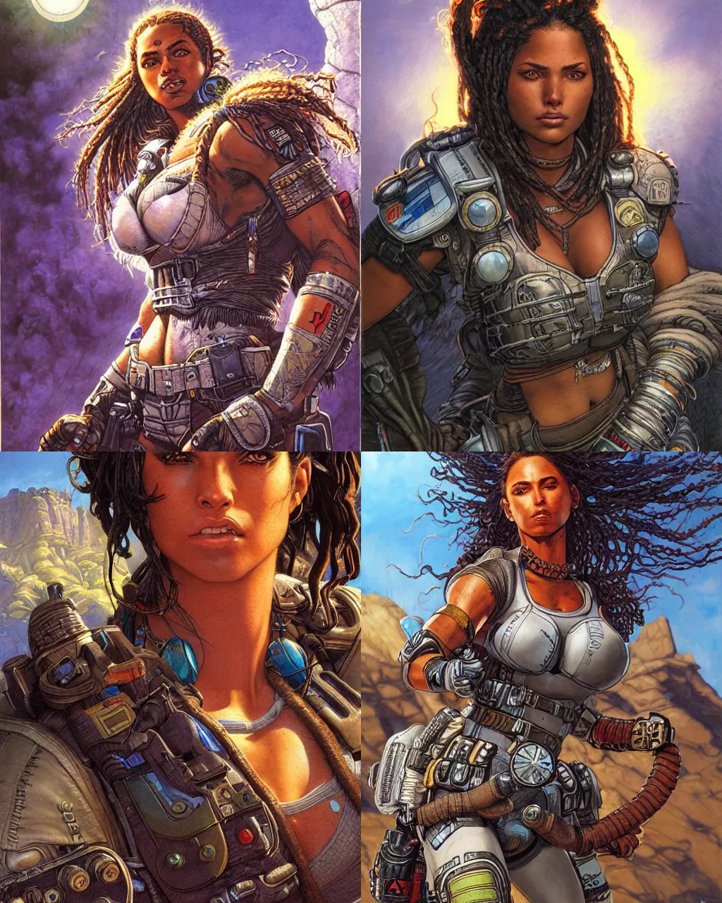 Prompt: portrait, loba andrade from apex legends, by greg staples and jeff easley, intricate, hyperrealistic, intricate, summer day, sunlight, soft lighting, detailed