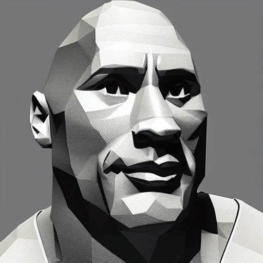 Prompt: Dwayne the rock Johnson in low-poly style