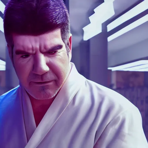 Prompt: simon cowell committing seppuku, anime style, gorgeous lighting, unreal engine