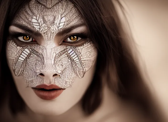 Image similar to 5 5 mm portrait photo of a woman's face with intricate cat eyes. highly detailed 8 k. intricate. lifelike. soft light. nikom d 8 5 0. cinematic post - processing
