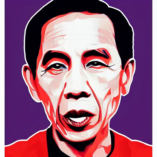 Prompt: jokowi in WPAP style, behance,artstation