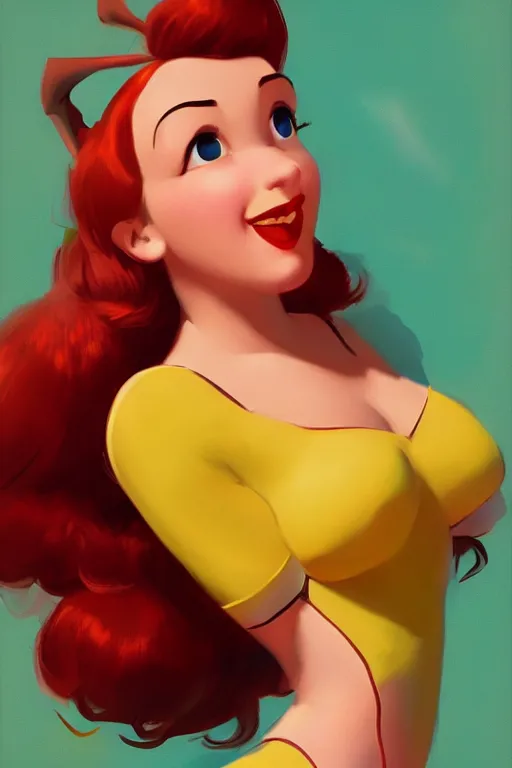 Prompt: a cute pixar character inspired by gil elvgren, vivid colors, high details, cinematic, 8k resolution, beautiful detailed, photorealistic, digital painting, artstation, concept art, smooth, sharp focus, illustration, fantasy background, artstation trending, octane render, unreal engine