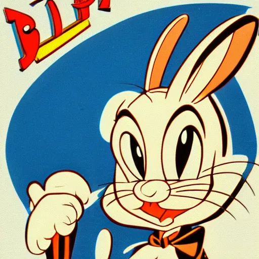 Image similar to still bugs bunny in 1 9 3 0's disney rubber hose animation style