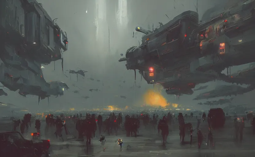 Image similar to a painting of defcon 3 0 trending on artstation in the style of greg rutkowski