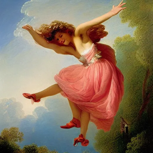 Image similar to Zendaya is the subject of Jean-Honoré Fragonard, The Swing