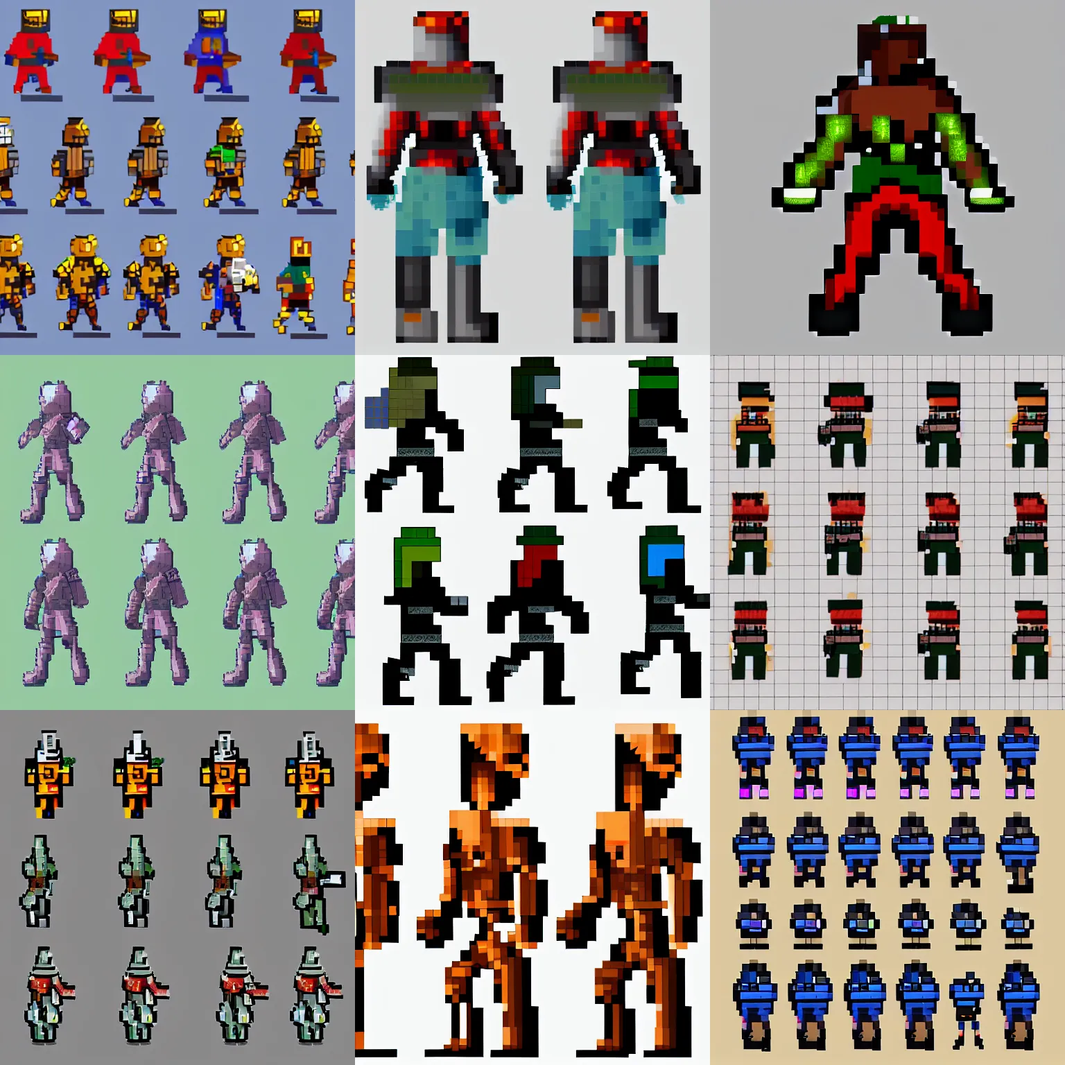 Prompt: pixel art knight walking animation spritesheet