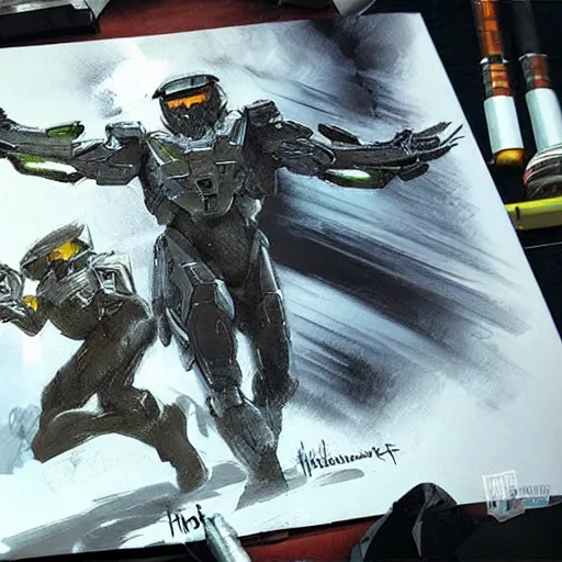 Image similar to concept art prometheus meets halo