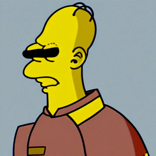 Image similar to patrick stewart homer simpson mix