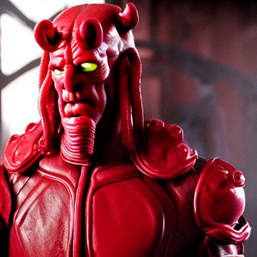 Image similar to twizzlers!!!! hellboy, movie still, high detail