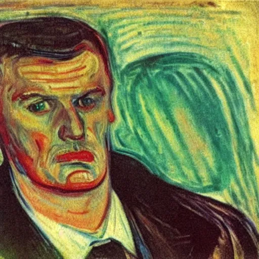 Image similar to Portrait of Edvard Munch by Edvard Munch, oil painting, masterpiece