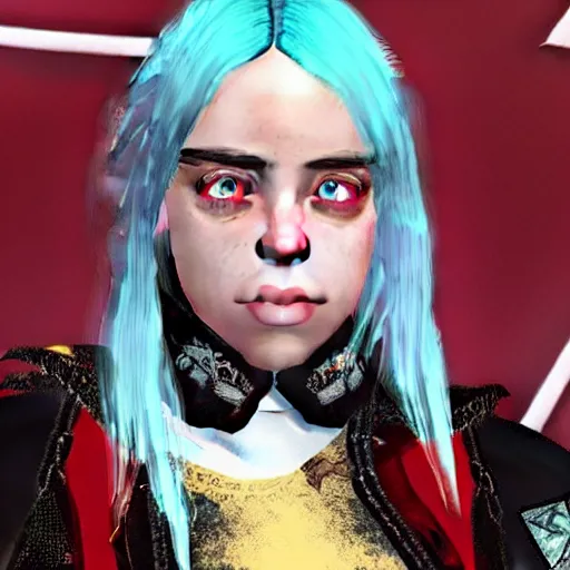 Image similar to Billie Eilish In Red dead redemption 2 4k detail