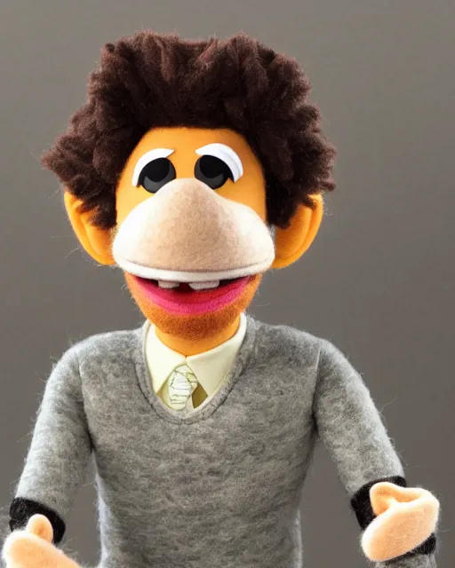 Image similar to adin ross as a muppet. highly detailed felt. hyper real photo. 4 k.