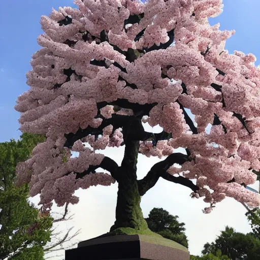 Image similar to a detailed sculpture of sakura tree