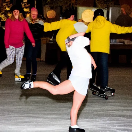 Prompt: skating on cheese