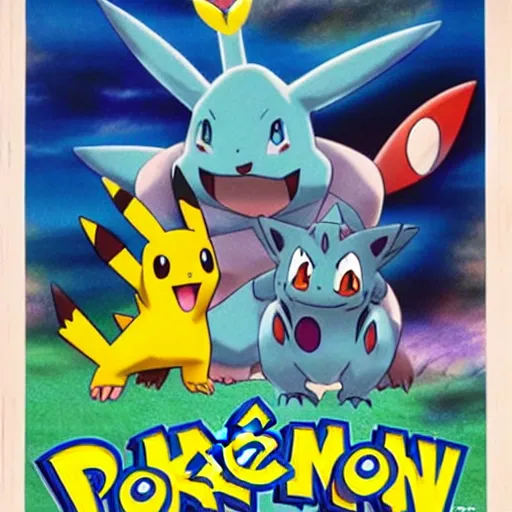 Image similar to pokemon movie poster, totodile lead actor, ken sugimori, satoshi tajiri, 2 0 0 1 advertisment, film poster