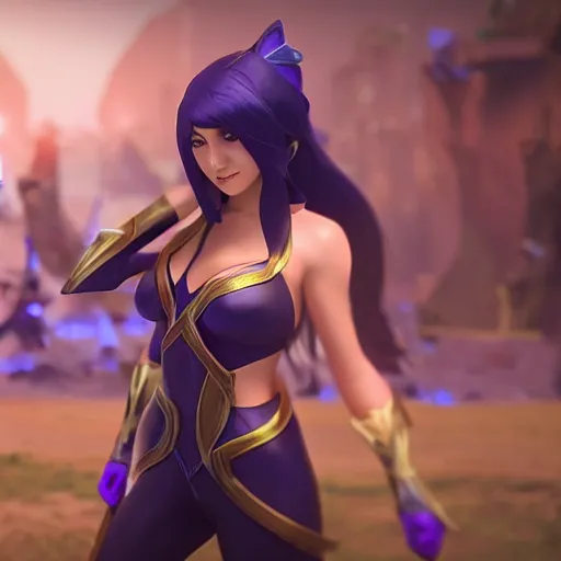 Image similar to still of pretty Irelia (League of Legends) in KDA More music video. 3d render, octane render, game art, realistic, highly detailed, trending on artstation, 4k, trending on artstation, pixar, cgsociety, unreal engine 5, redshift render, trending on artstation, blender, behance, cg