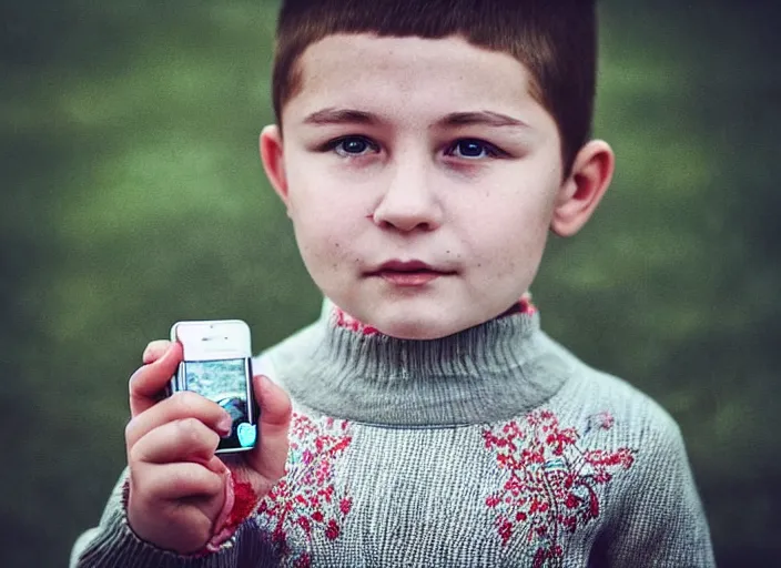 Image similar to professional fine details photo portrait of kid from kazan, tatarstan kid in the postsoviet suburbia, iphone detailed photo, instagram