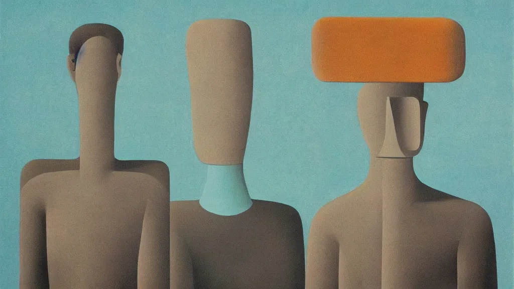 Image similar to abstract primitivism minimalism art painting, lines, forms, shapes, in style ofrene magritte