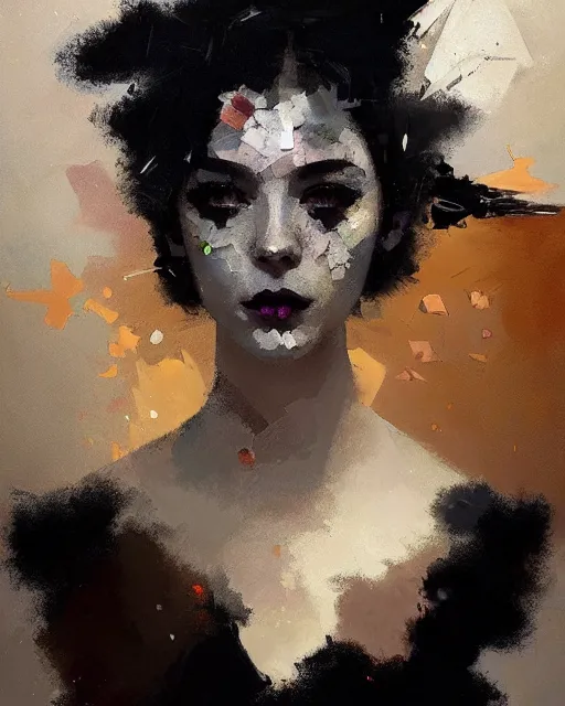 Prompt: ashes crystal, female portrait, fierce, scattered, black smoke, intricate background, cast shadows, impressionistic oil painting by alexi zaitsev, malcom liepke, ilya kuvshinov, craig mullins, melinda matyas, thomas kinkade, victo ngai, denis sarazhin. fractal leaves, masterpiece