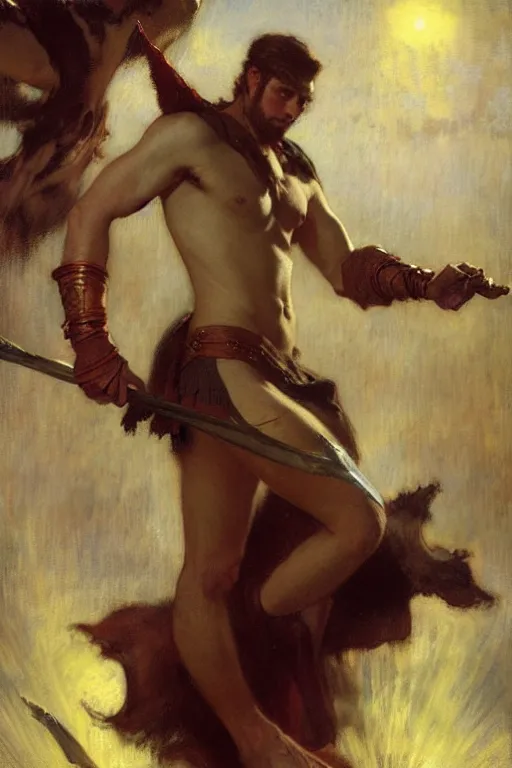 Image similar to male, warrior, arcane : league of legends, painting by gaston bussiere, craig mullins, j. c. leyendecker, edgar degas