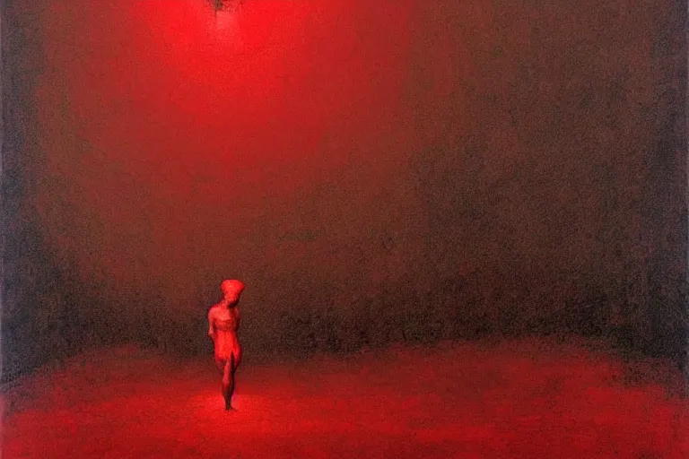 Image similar to only with red, caesar after war, a red tiger, in hoc signo vinces, rome in background, an ancient path, in the style of beksinski, part by hopper, part by rodcenko, part by hofbauer, intricate composition, red by caravaggio, insanely quality, highly detailed, masterpiece, red light, artstation