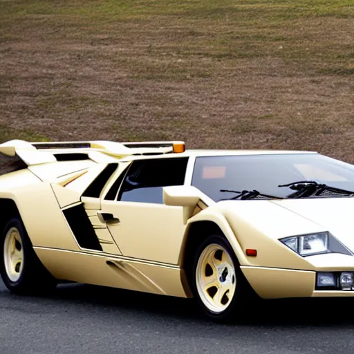 Image similar to 2011 car (((countach))) round edges bland color econobox