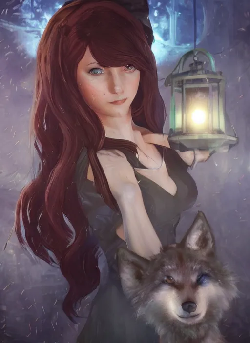 Image similar to detailed still of holo from spice and wolf in bioshock infinite, wolfgirl, wolf ears, digital art, by charlie bowater, by magali villeneuve, gorgeous lighting, unreal engine, movie composition