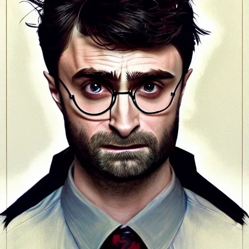 Image similar to symmetry portrait of daniel radcliffe as wolverine, american stand - up comedian, intricate, elegant, highly detailed, digital painting, artstation, concept art, smooth, sharp focus, illustration, art by artgerm and greg rutkowski and alphonse mucha