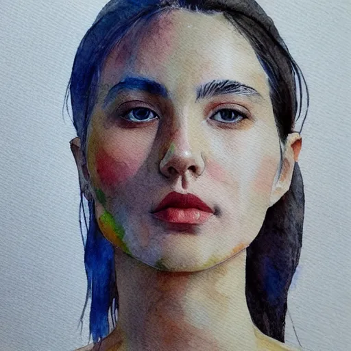 Image similar to water color on paper, master painter portrait, highly detailed, artstation, masterpiece, award - winning,