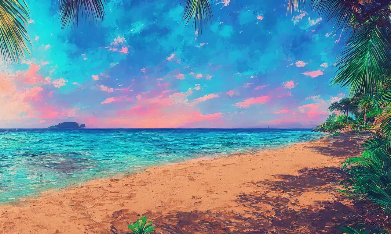 Image similar to paradise beach by alena aenami artworks in 4 k