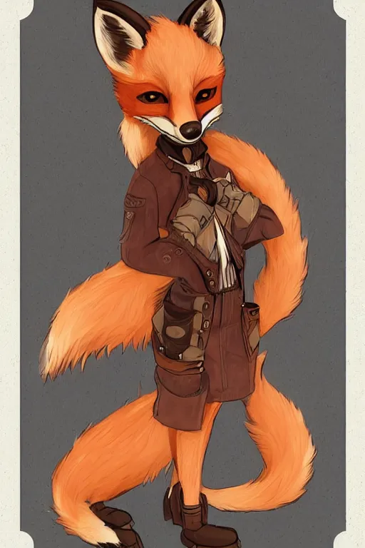 Image similar to a fox fursona, trending on artstation, by kawacy, furry art, digital art, steampunk, high quality, backlighting