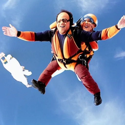 Prompt: danny devito skydiving