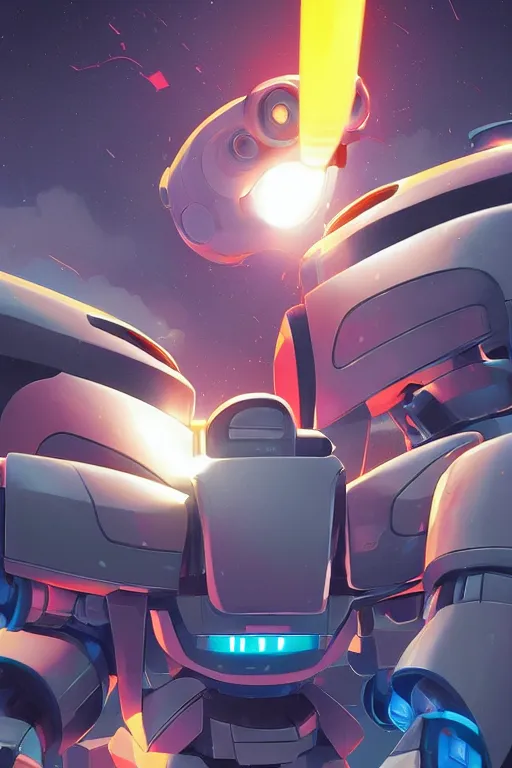 Image similar to metabots medabots medarotto medarot robot minimalist comics, behance hd by jesper ejsing, by rhads, makoto shinkai and lois van baarle, ilya kuvshinov, rossdraws global illumination ray tracing hdr radiating a glowing aura