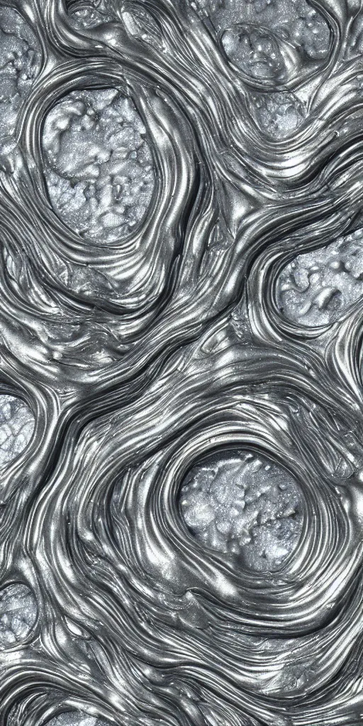 Image similar to a photorealistic render of a 3 d organic water structure, made of liquid metal, c 4 d, made of marble, by ernst haeckel, hyper realistic, plain background, 8 k, volumetric lightning, trending on artstation