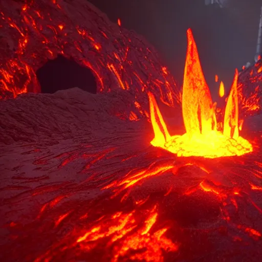 Prompt: molten core, melting, glowing magma, lava, unreal engine, highly detailed, epic