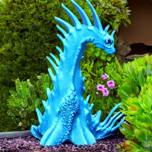 Prompt: a sea dragon as a garden ornament