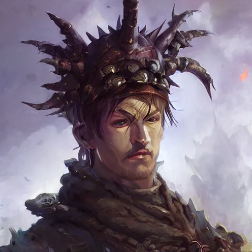 Image similar to Bismark Boy Chaos Myrmidon Portrait Portrait Portrait Planescape Torment Vagrant Story Final Fantasy Character Time Druid Face Head Eyes Jordan Grimmer Oleg Zherebin Till Freitag Tamas Medve Todor Hristov Ilya Repin